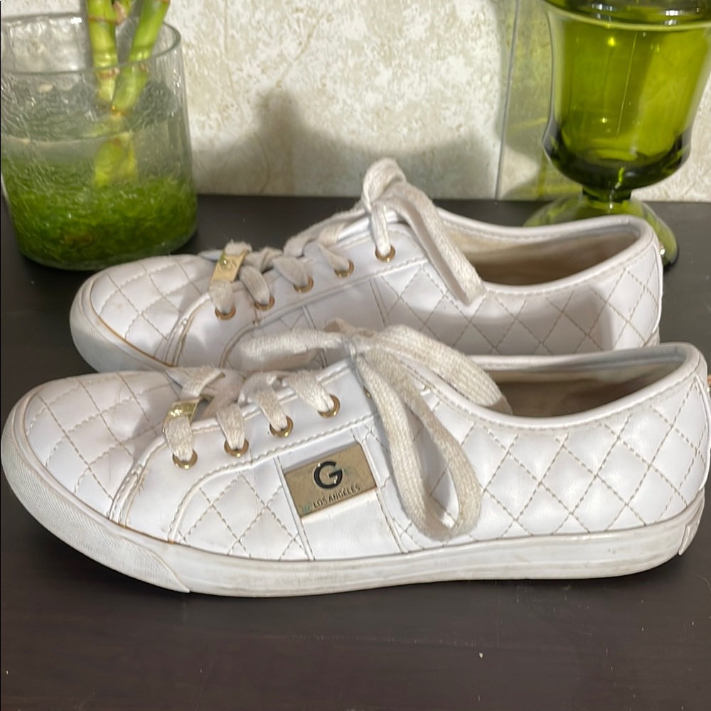 G By Guess White Quilted Sneakers Casual Lifestyle